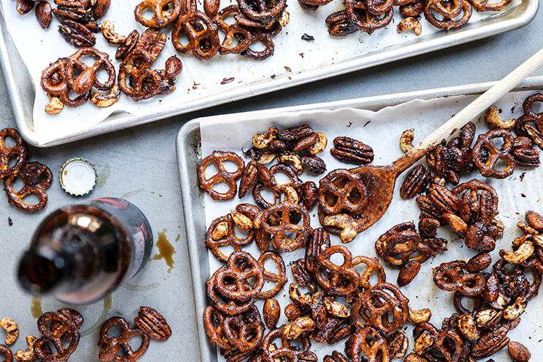 Sweet and Spicy Nut and Pretzel Mix with Beer – Floating Kitchen