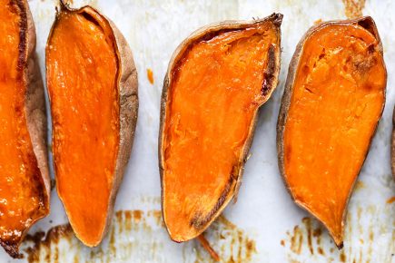 Baked Sweet Potatoes with Garlicky Kale and Almond Butter – Floating ...