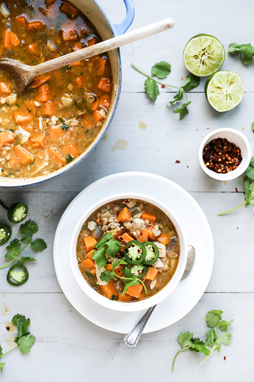 White Bean Chili with Chicken and Sweet Potatoes | www.floatingkitchen.net