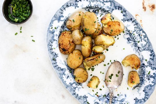 Crispy Smashed Potatoes with Miso Butter – Floating Kitchen