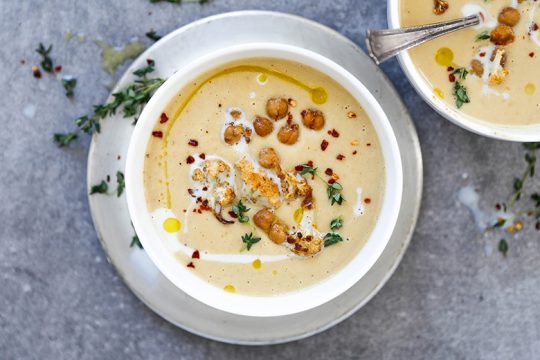 Roasted Cauliflower and Chickpea Soup | www.floatingkitchen.net