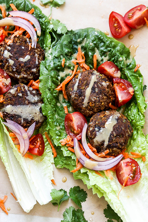 Black Bean and Brown Rice Veggie Burger Lettuce Wraps – Floating Kitchen