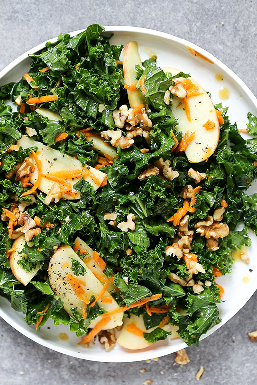 Everyday Kale and Apple Salad with Maple-Mustard Dressing – Floating ...