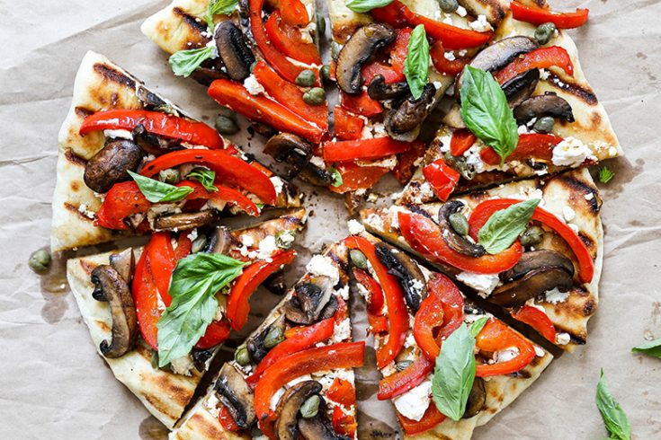 Grilled Red Pepper, Mushroom and Goat Cheese Pizza – Floating Kitchen