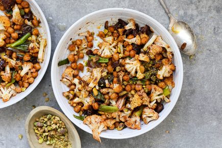 Roasted Cauliflower and Chickpea Salad with Scallions and Dates ...