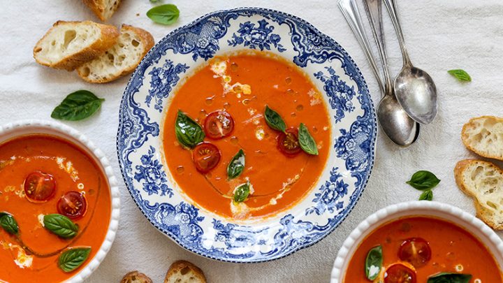 Easy Creamy Tomato Soup with Grilled Cheese - Erin Lives Whole