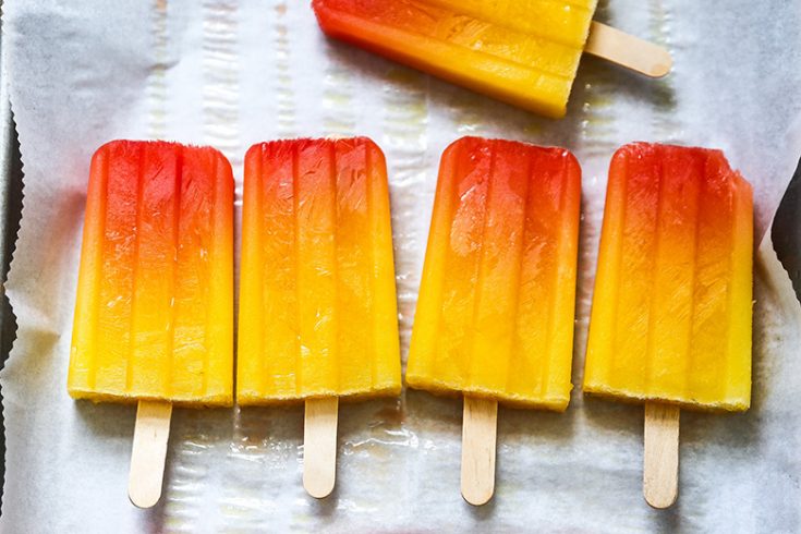 Spicy Tequila Sunrise Popsicles