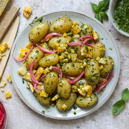 Pesto Potato and Corn Salad | www.floatingkitchen.net