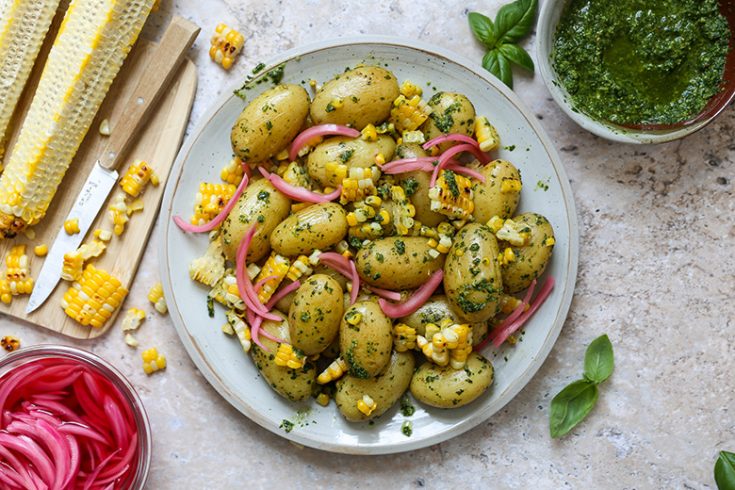 Pesto Potato and Corn Salad