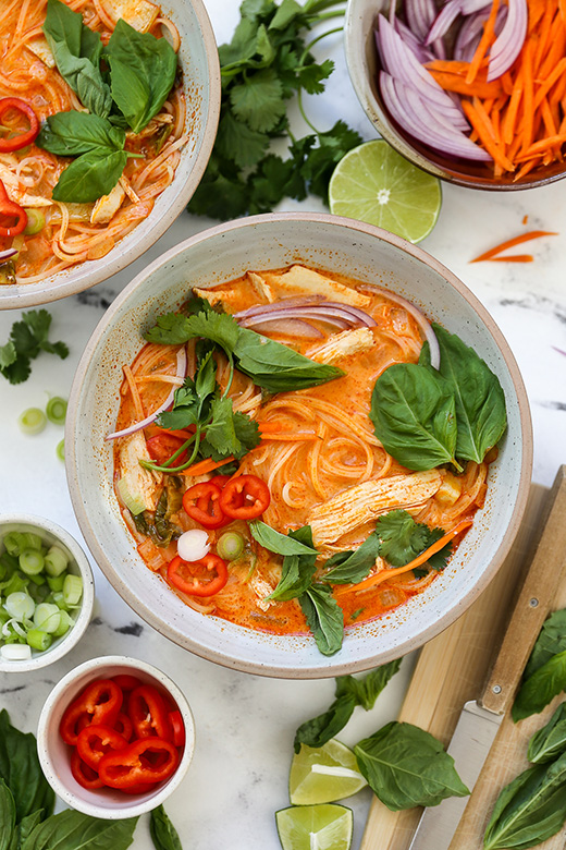 Thai Red Curry Coconut Soup with Leftover Turkey {or Chicken} | www.floatingkitchen.net