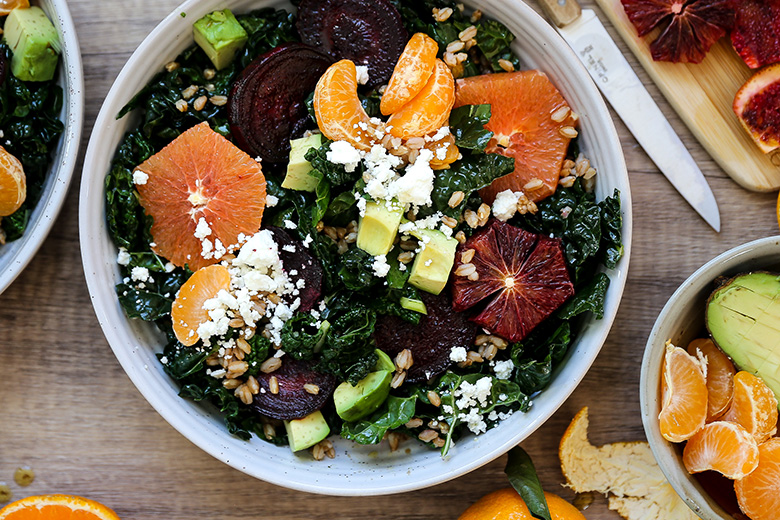 Roasted Beet and Orange Kale Salad | www.floatingkitchen.net