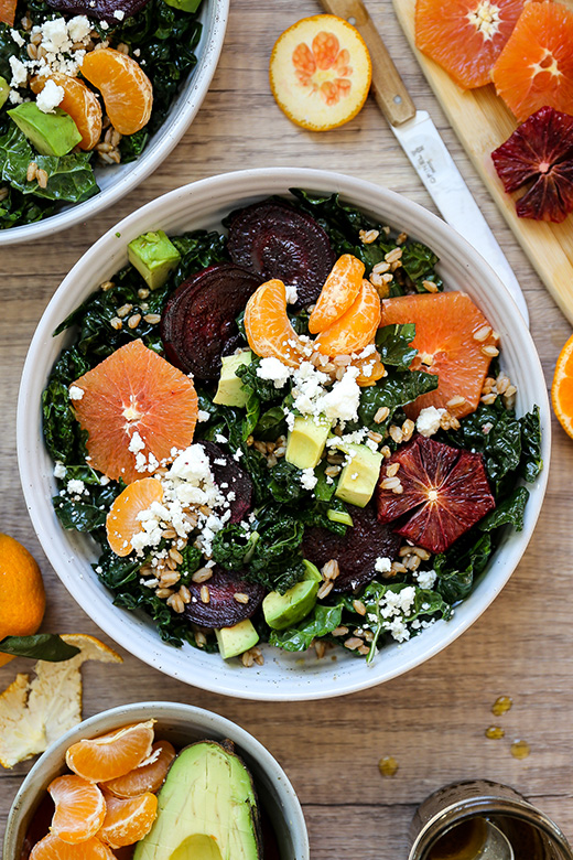 Roasted Beet and Orange Kale Salad | www.floatingkitchen.net